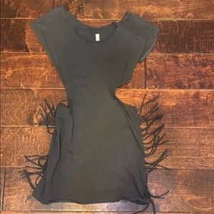 RVCA Fringe Knot Charcoal Mini Dress